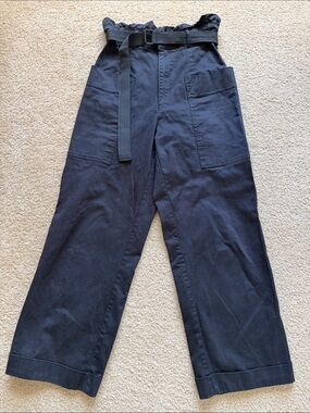 Zara women  Black Utility Paperbag Waist Pants